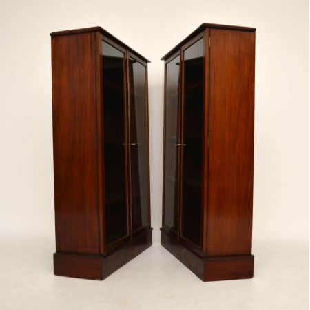Paar Antiker Mahagoni Bücherregale Vitrine Showcase Bücherschrank