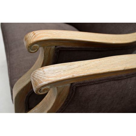 Pair of Antique Swedish Bleached Oak Upholstered Armchairs