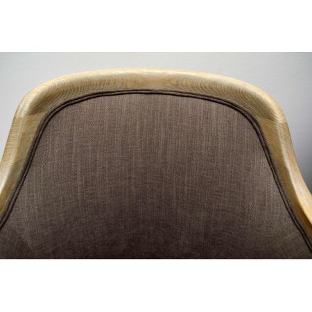 Pair of Antique Swedish Bleached Oak Upholstered Armchairs