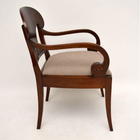 Pair of Antique Swedish Mahogany Armchairs