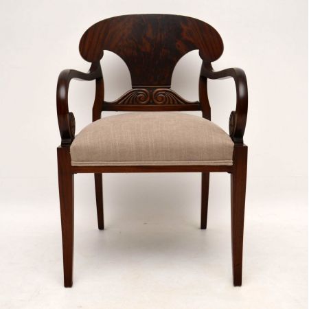 Pair of Antique Swedish Mahogany Armchairs
