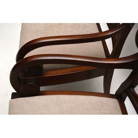 Pair of Antique Swedish Mahogany Armchairs