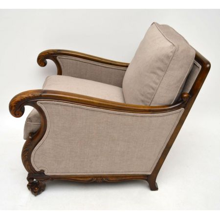 Großes Paar Antike Schwedische Satin Birkenstühle Sessel