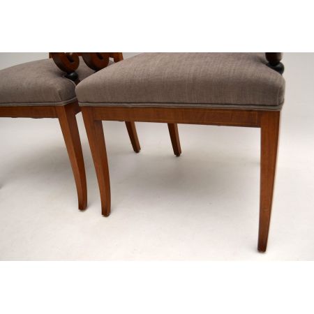 Pair of Antique Swedish Satin Birch Armchairs