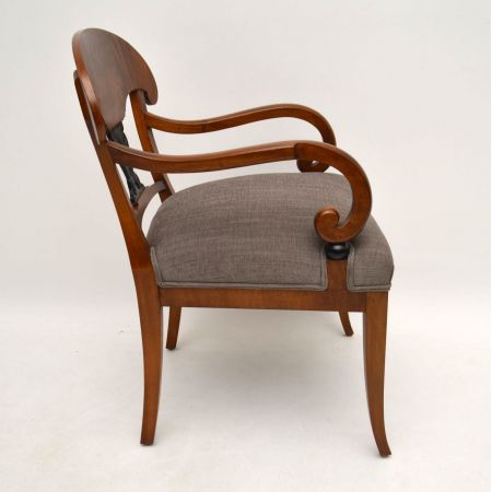 Pair of Antique Swedish Satin Birch Armchairs