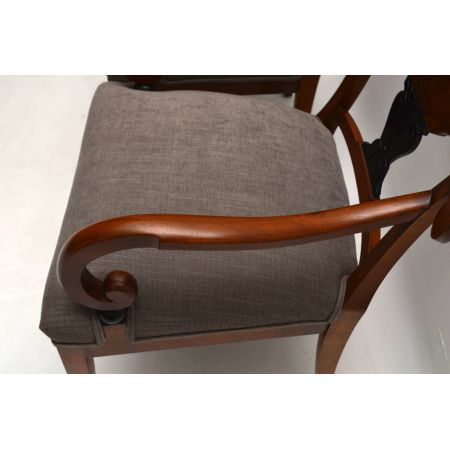 Pair of Antique Swedish Satin Birch Armchairs