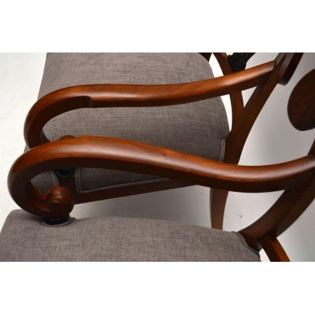 Pair of Antique Swedish Satin Birch Armchairs