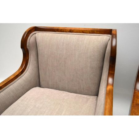 Antikes Paar Swedish Satin Birch Armchairs