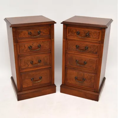 Pair of Antique Victorian Walnut Bedside Chests