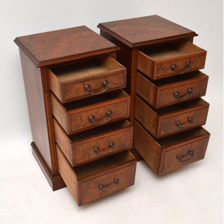 Pair of Antique Victorian Walnut Bedside Chests