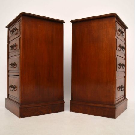 Pair of Antique Victorian Walnut Bedside Chests