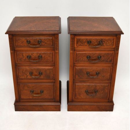 Pair of Antique Victorian Walnut Bedside Chests