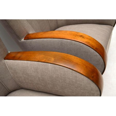 Edles Paar schwedische Satin Birke Art Deco Sessel