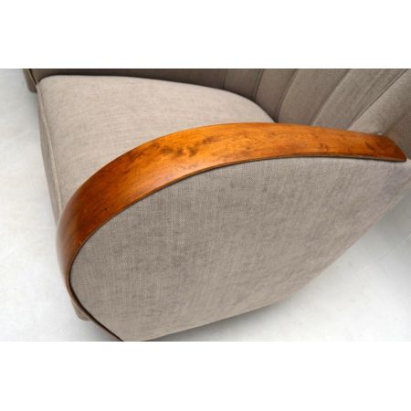 Edles Paar schwedische Satin Birke Art Deco Sessel