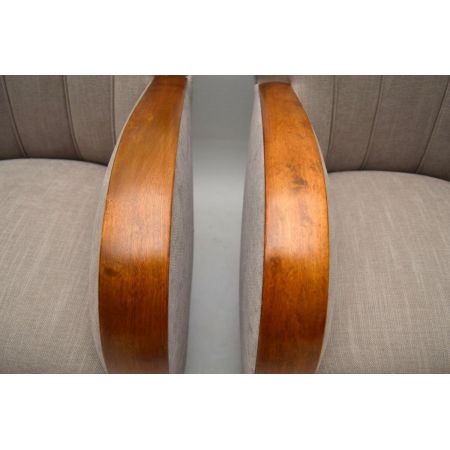 Edles Paar schwedische Satin Birke Art Deco Sessel