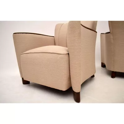Paar Art Deco Schwedischer Satin Birch Sessel