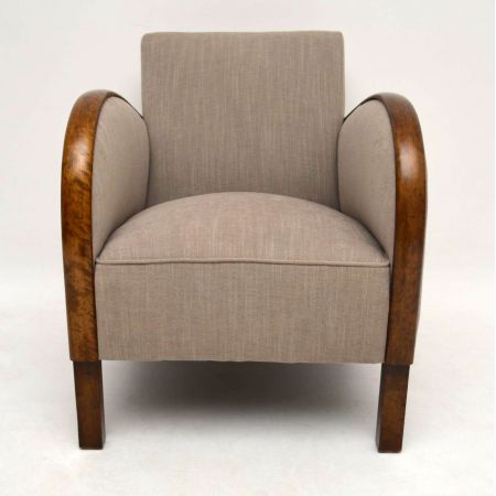 Paar schwedische Art Deco Satin Birke Sessel