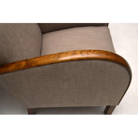 Paar schwedische Art Deco Satin Birke Sessel