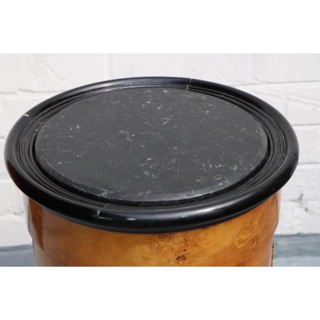 MORRIS Art déco Stil Barschrank "Brix", rund, in Wurzelholz - sofort lieferbar