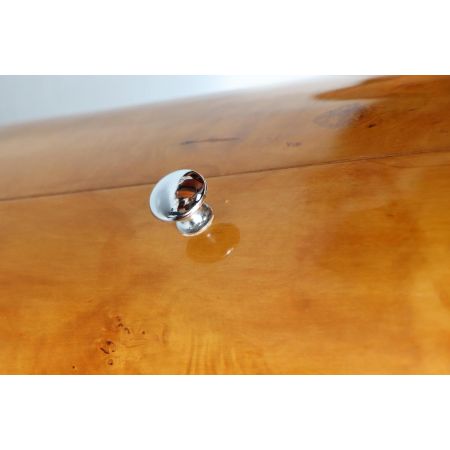 MORRIS Art déco Stil Pedestal Cabinet "Brix", in Wurzelholz - sofort lieferbar