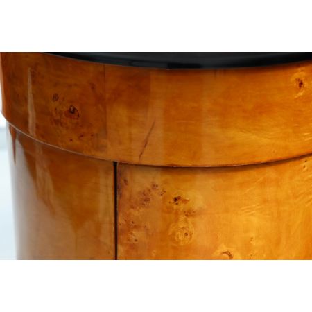MORRIS Art déco Stil Pedestal Cabinet "Brix", in Wurzelholz - sofort lieferbar