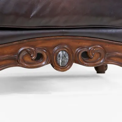 Vintage Chesterfield Leder Wohnlandschaft im Antik Stil – 2er Sofa & Sessel