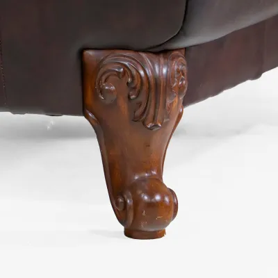 Vintage Chesterfield Leder Wohnlandschaft im Antik Stil – 2er Sofa & Sessel