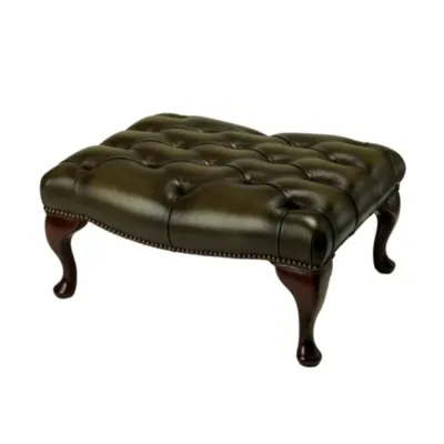 "Queen Anne" Chesterfield Hocker, Chesterfield Fußhocker aus England
