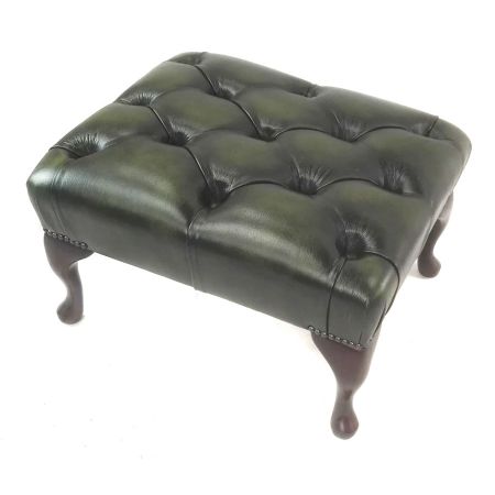 "Queen Anne" Chesterfield Hocker, Chesterfield Fußhocker aus England