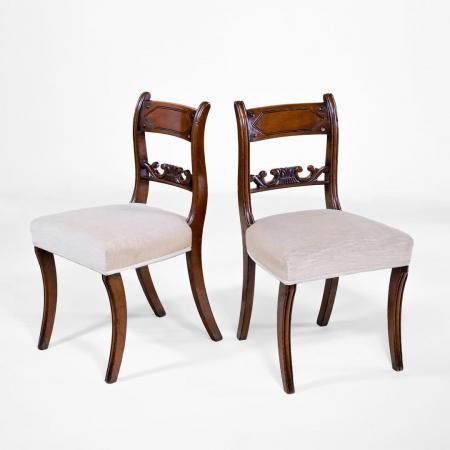 Regency Esszimmerstühle aus Mahagoni, 2er Satz Dininge Chair, Stuhl, ein Paar antike englische Stühle