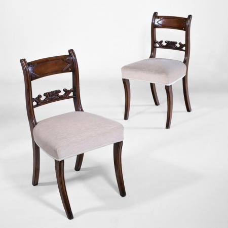 Regency Esszimmerstühle aus Mahagoni, 2er Satz Dininge Chair, Stuhl, ein Paar antike englische Stühle