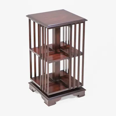 Revolving Bookcase "Smethwick" poliert, mit 2 Ebenen, in Mahagoni, Eibe u. mehr erhältlich