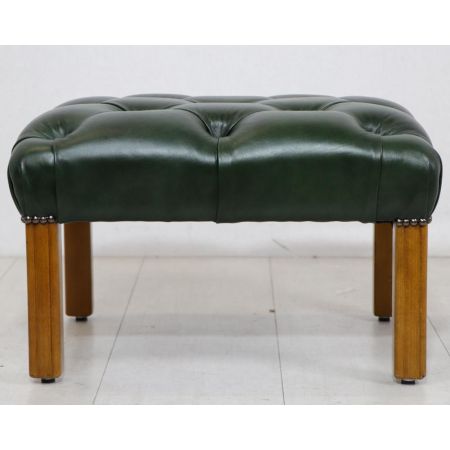 "ROYAL" Chesterfield Hocker in Grün, Crest Legacy Hunter, Forest Green