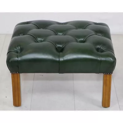 "ROYAL" Chesterfield Hocker in Grün, Crest Legacy Hunter, Forest Green
