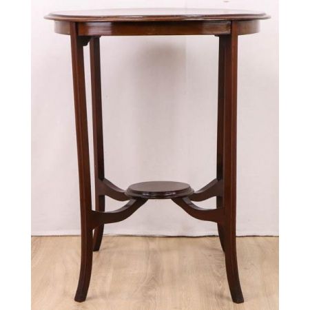 Runder Beistelltisch / Occasional Table mit feinen Intarsien, Mahagoni