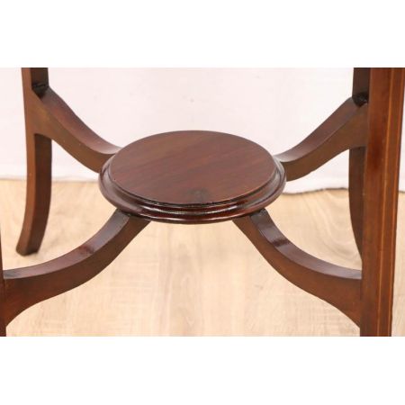 Runder Beistelltisch / Occasional Table mit feinen Intarsien, Mahagoni