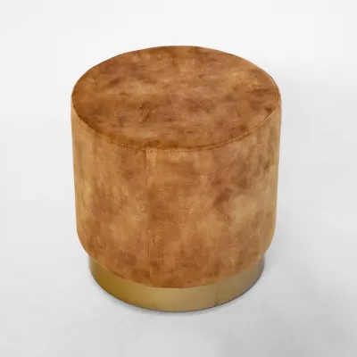 Art déco Stil Pouf Hocker de Millau aus Samt, gold Sofort lieferbar