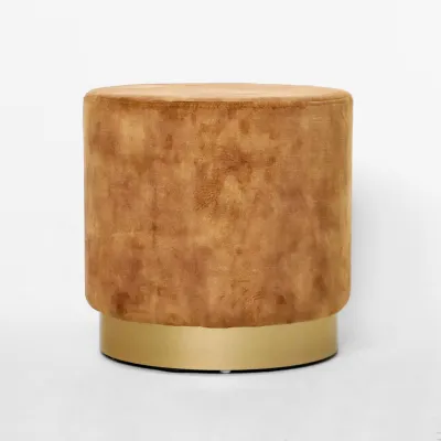 Art déco Stil Pouf Hocker de Millau aus Samt, gold Sofort lieferbar