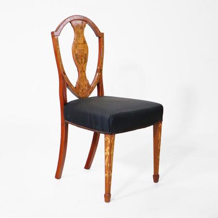 Set of 6 Hepplewhite Marquetry Dining Chair
