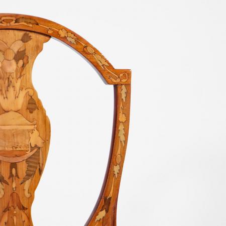 Set of 6 Hepplewhite Marquetry Dining Chair
