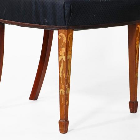 Set of 6 Hepplewhite Marquetry Dining Chair