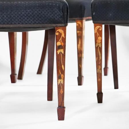 Set of 6 Hepplewhite Marquetry Dining Chair