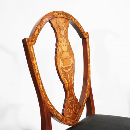 Set of 6 Hepplewhite Marquetry Dining Chair