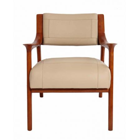 "Stockolm" Clubsessel Leder Vintage Weiß