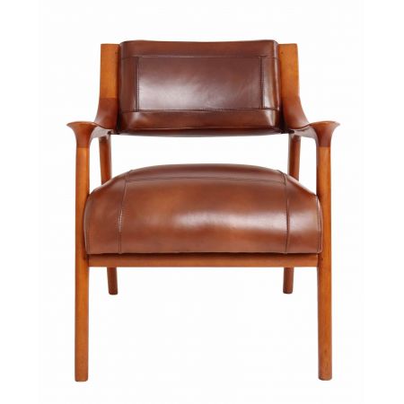 "Stockolm" Clubsessel Leder Vintage Braun