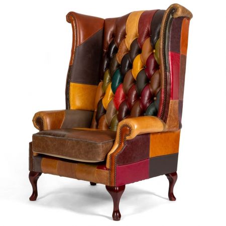 "Grand Fun Scroll Wing Chair XXL" Chesterfield Ohrensessel