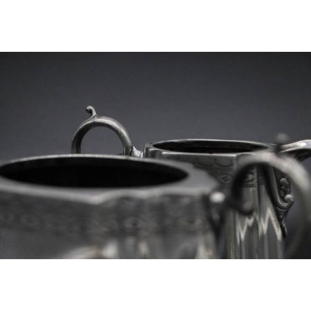 Silber Plated Behälter/ Kannen 2er Set