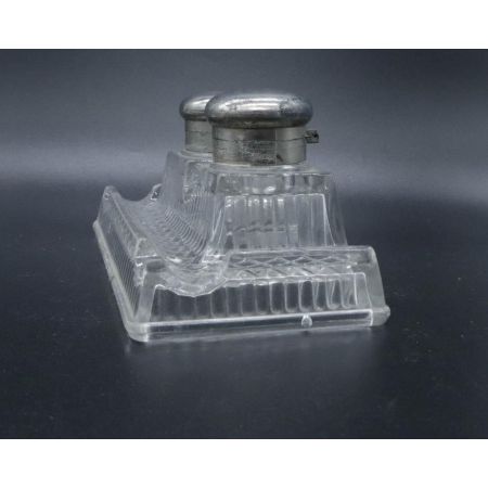 Silber plated Tintenbehältniss, schreibtischset Antik