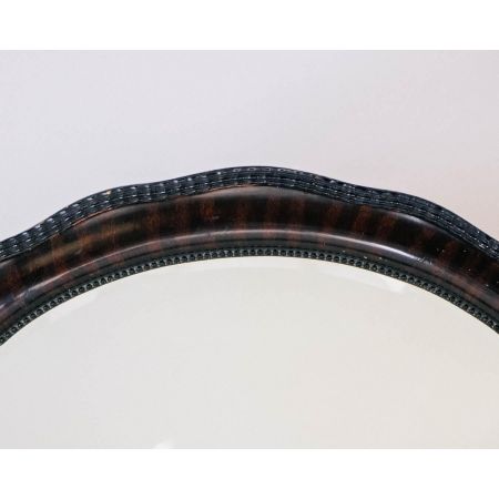 ovaler Spiegel aus den 20er Jahren mit Massivholz Rahmen