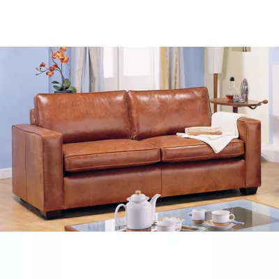 "Harry" original Chesterfield Sofa Echtleder 3-Sitzer englisches Ledersofa